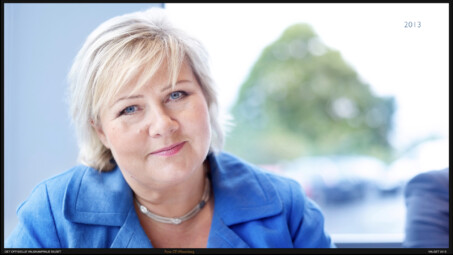 profilbilde og portrettbilde av Erna Solberg